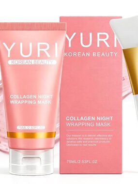 Overnight collagen gel face mask for hydration, elasticity and dewy glass-skin